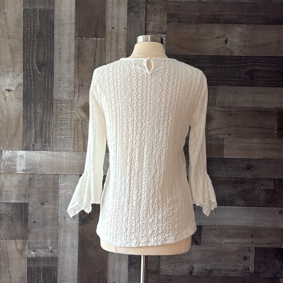 Gorgeous white peasant top medium boho angelic coquette romantic flower power - Picture 10 of 13